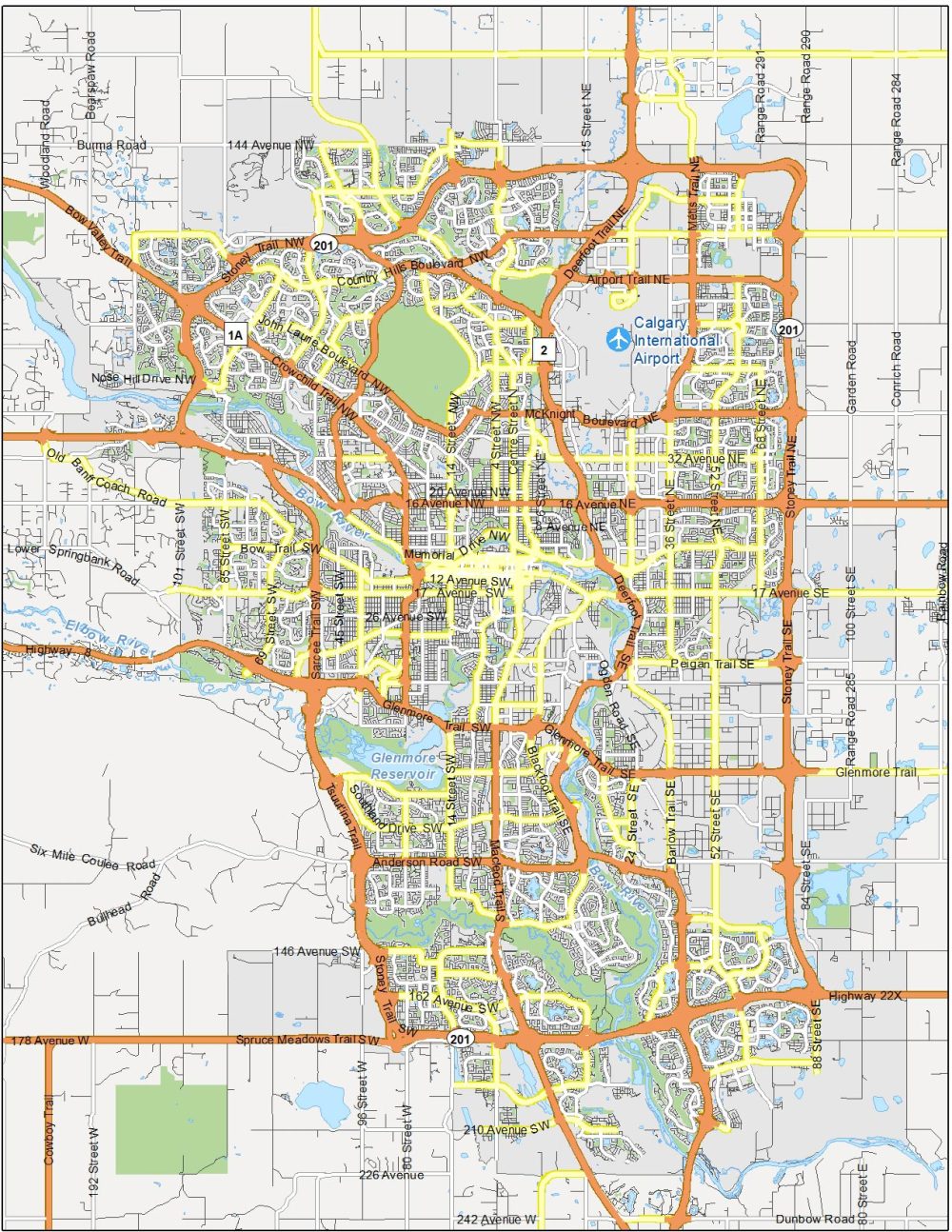 Calgary Road Map