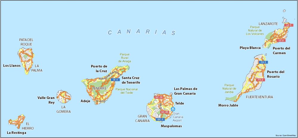 Canary Islands Map Spain