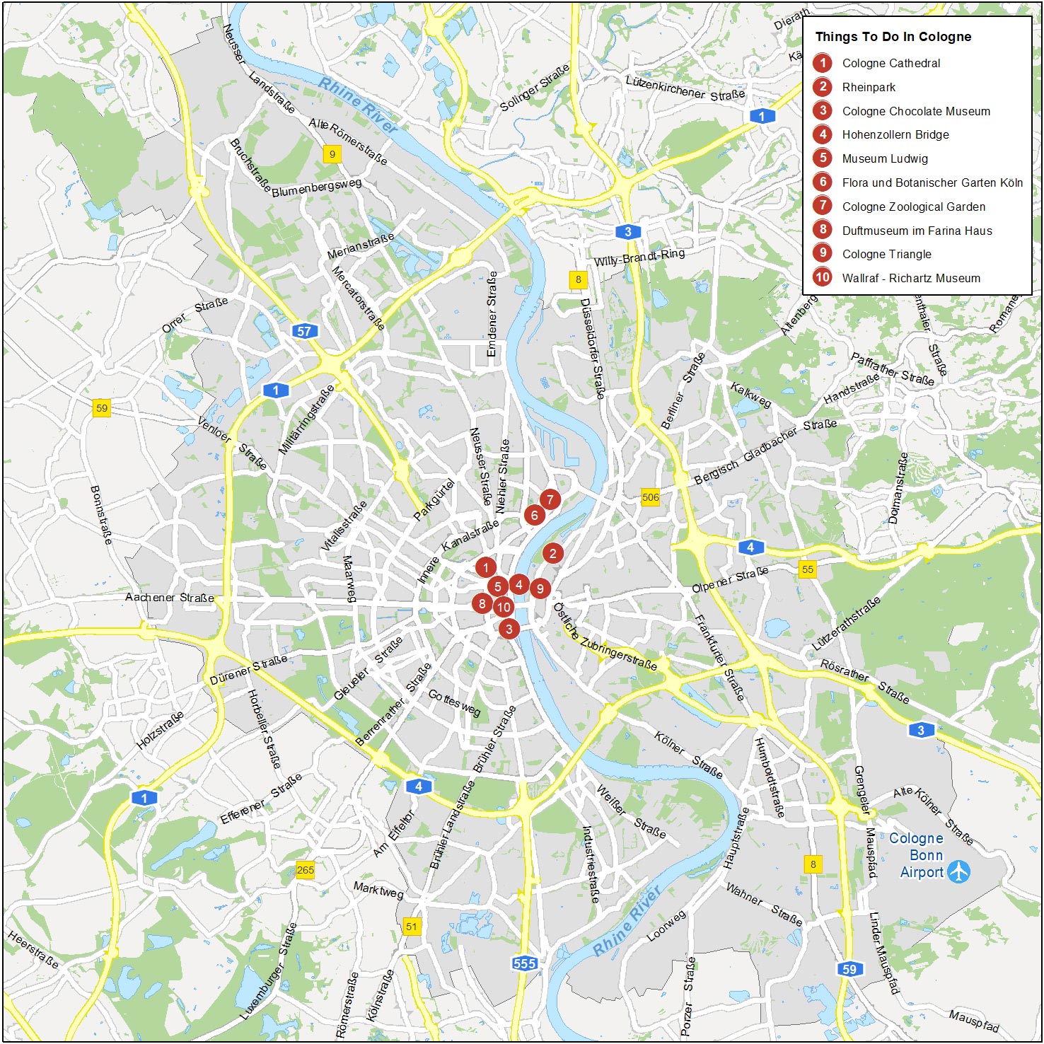 Cologne Map Germany GIS Geography