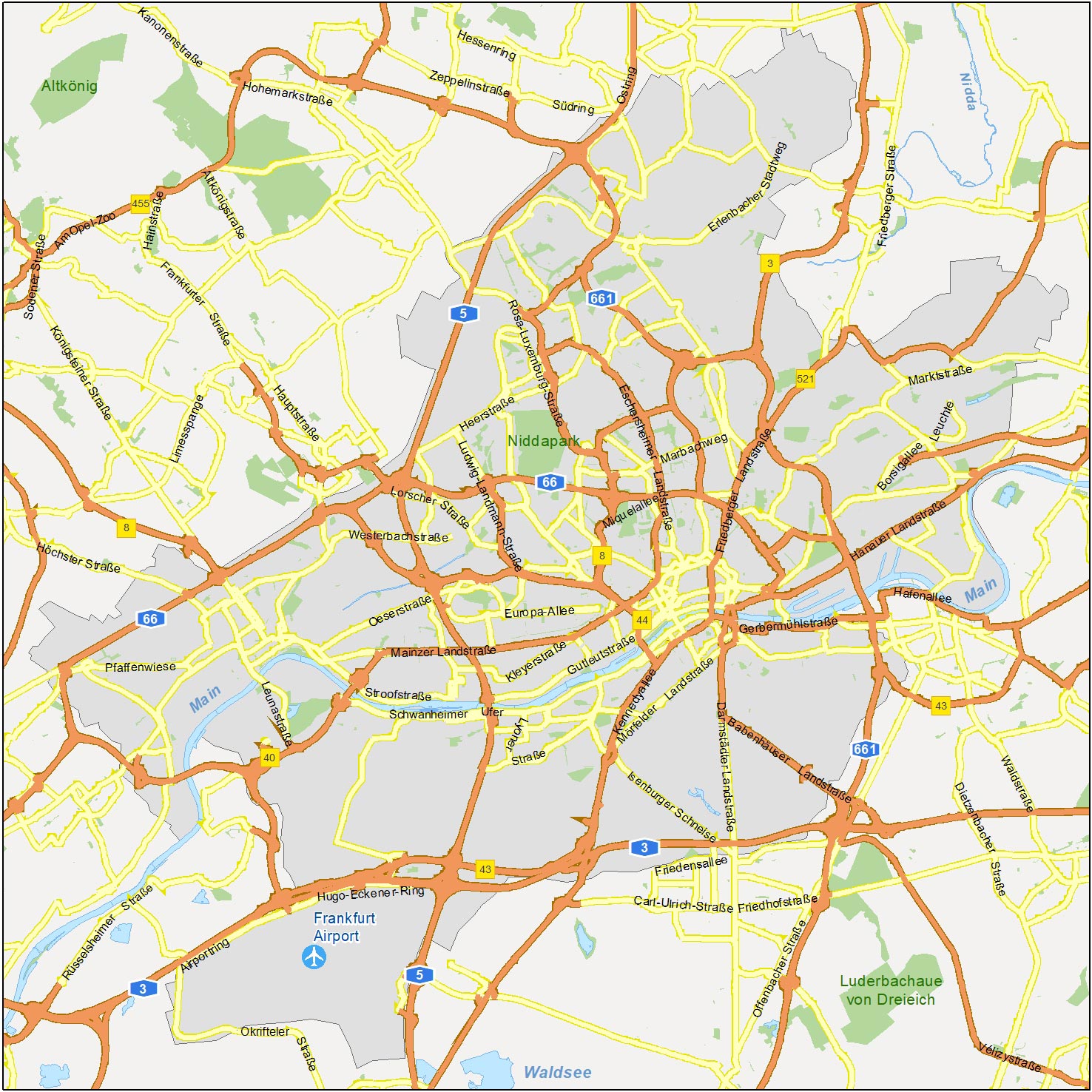 Map Of Frankfurt Germany GIS Geography
