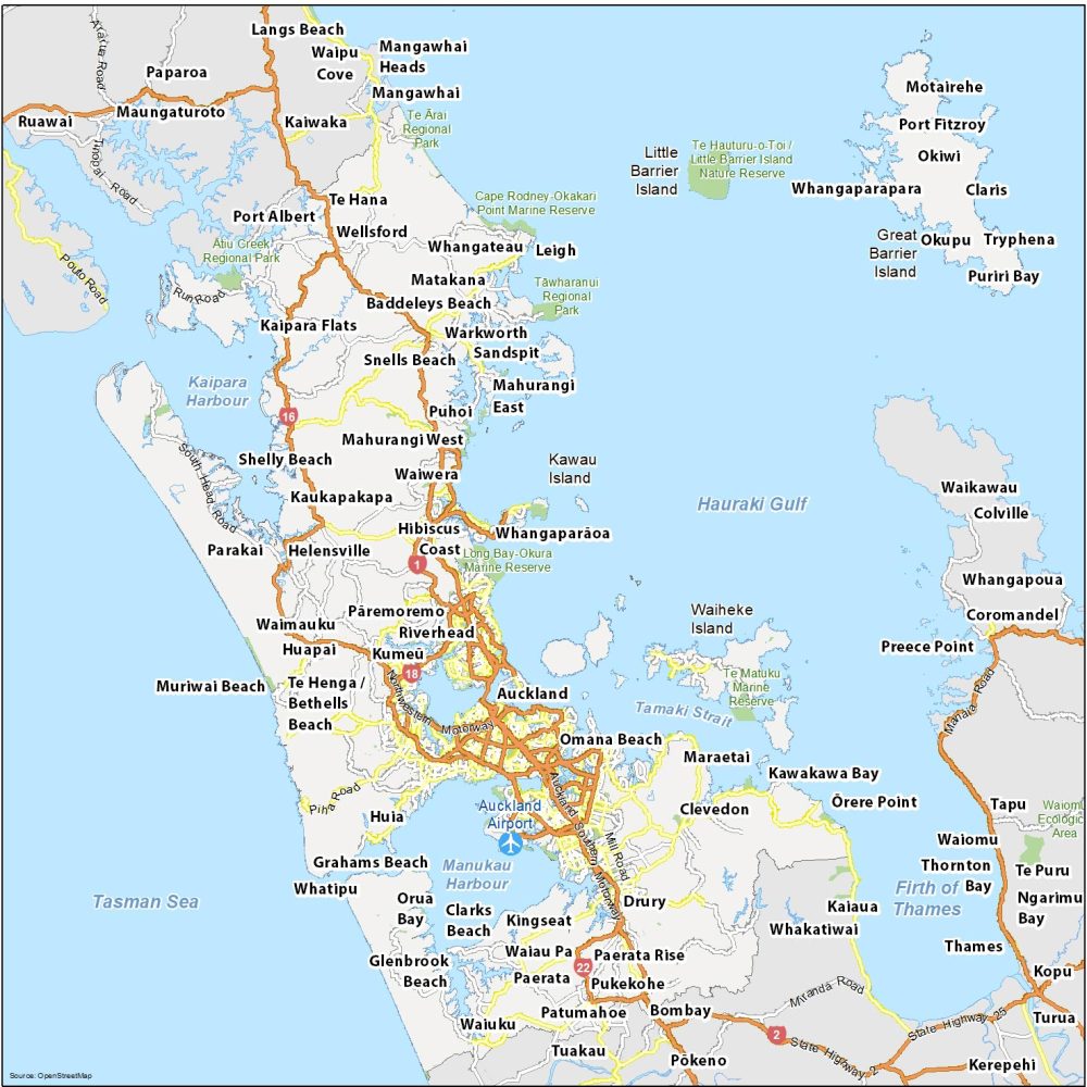 NZ Map With Outlines Of 17 Regions Free PowerPoint Template, 50% OFF