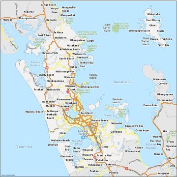 Map of Auckland, New Zealand - GIS Geography