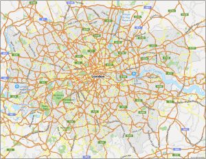 Map of London, England
