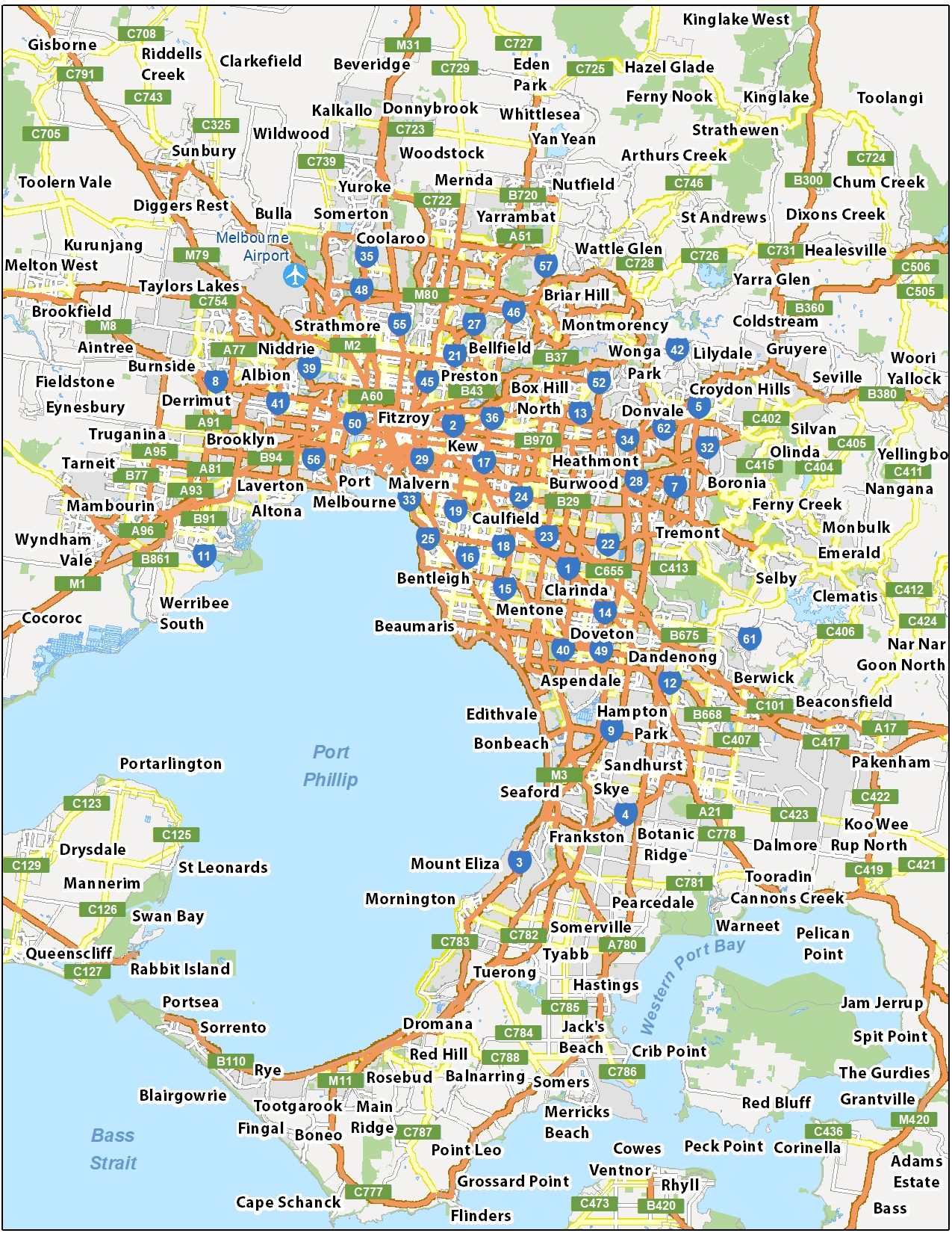 Melbourne Map Australia 