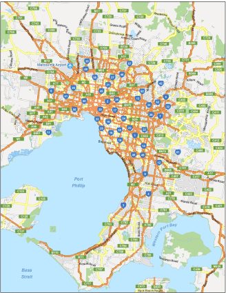 Melbourne Road Map 328x425 