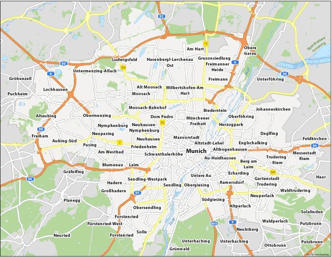 Map Of Munich Germany GIS Geography
