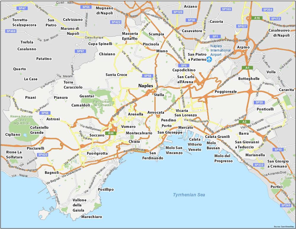 Map Of Naples Italy Neighborhoods Prudy Carlynne   Naples Map Italy 1000x773 