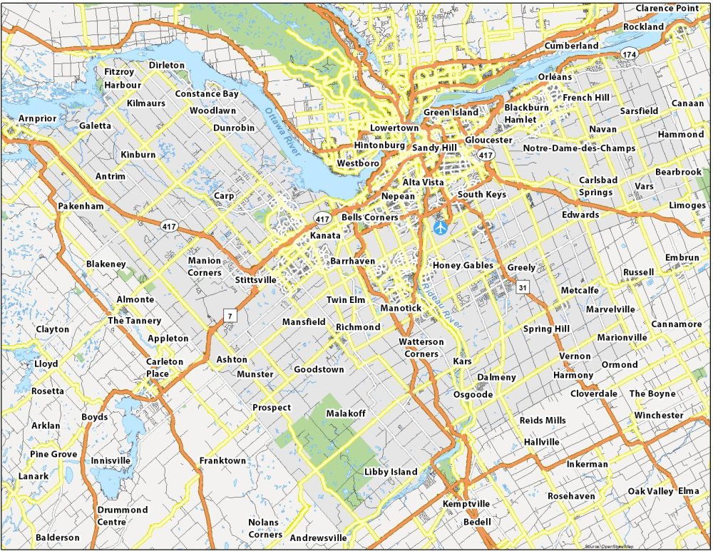 Map Of Ottawa Canada GIS Geography   Ottawa Map Canada 1000x773 