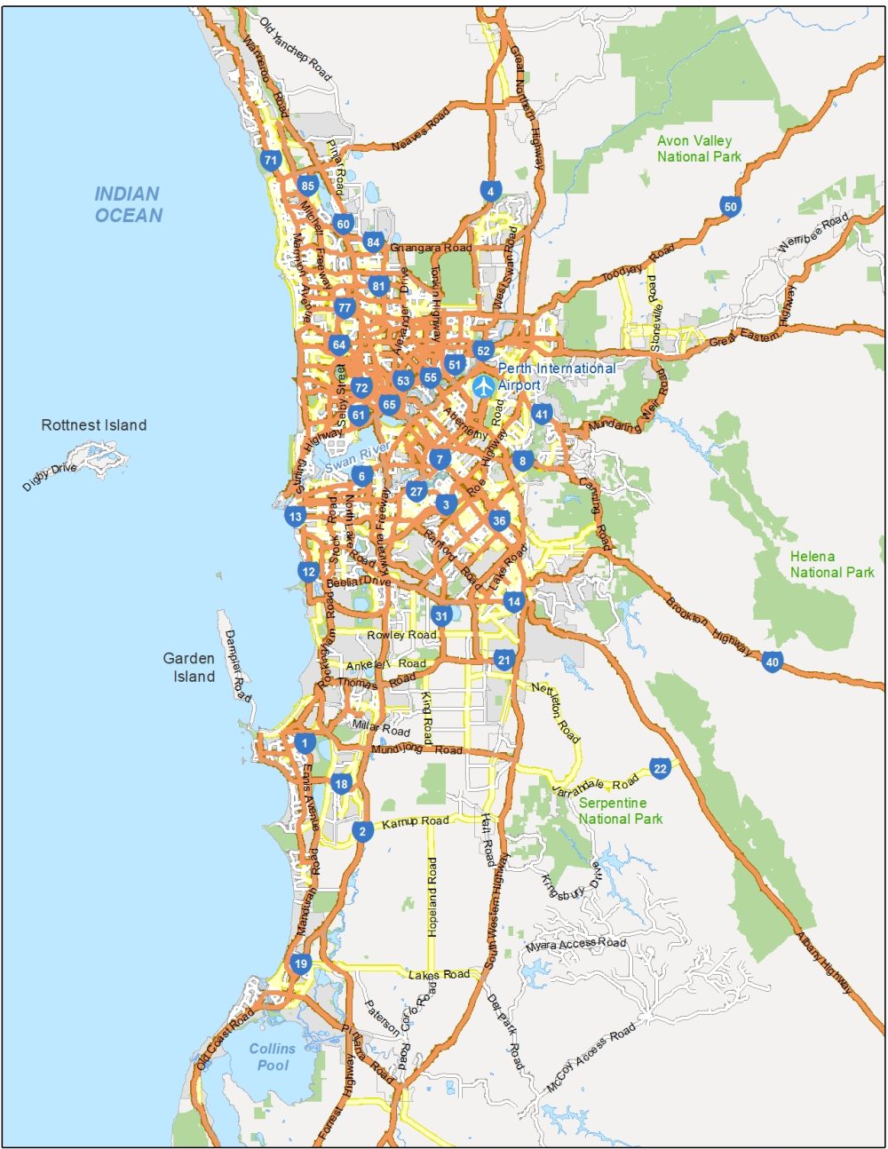 Map Of Perth Suburbs And Surrounds - Summer Slaughter 2024