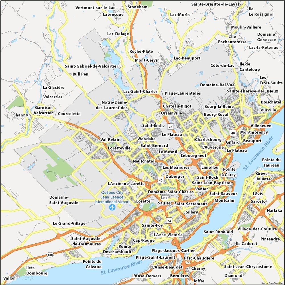 Quebec City Map Canada