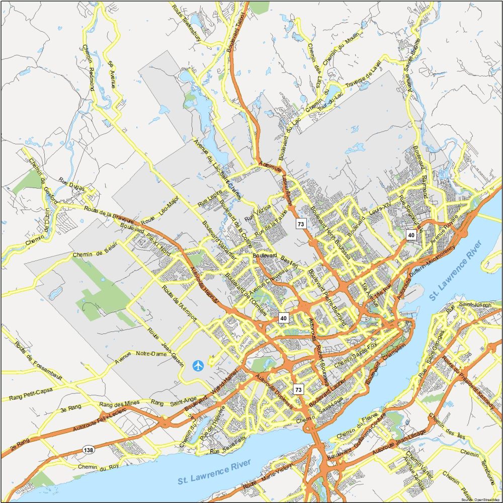 map of quebec city area