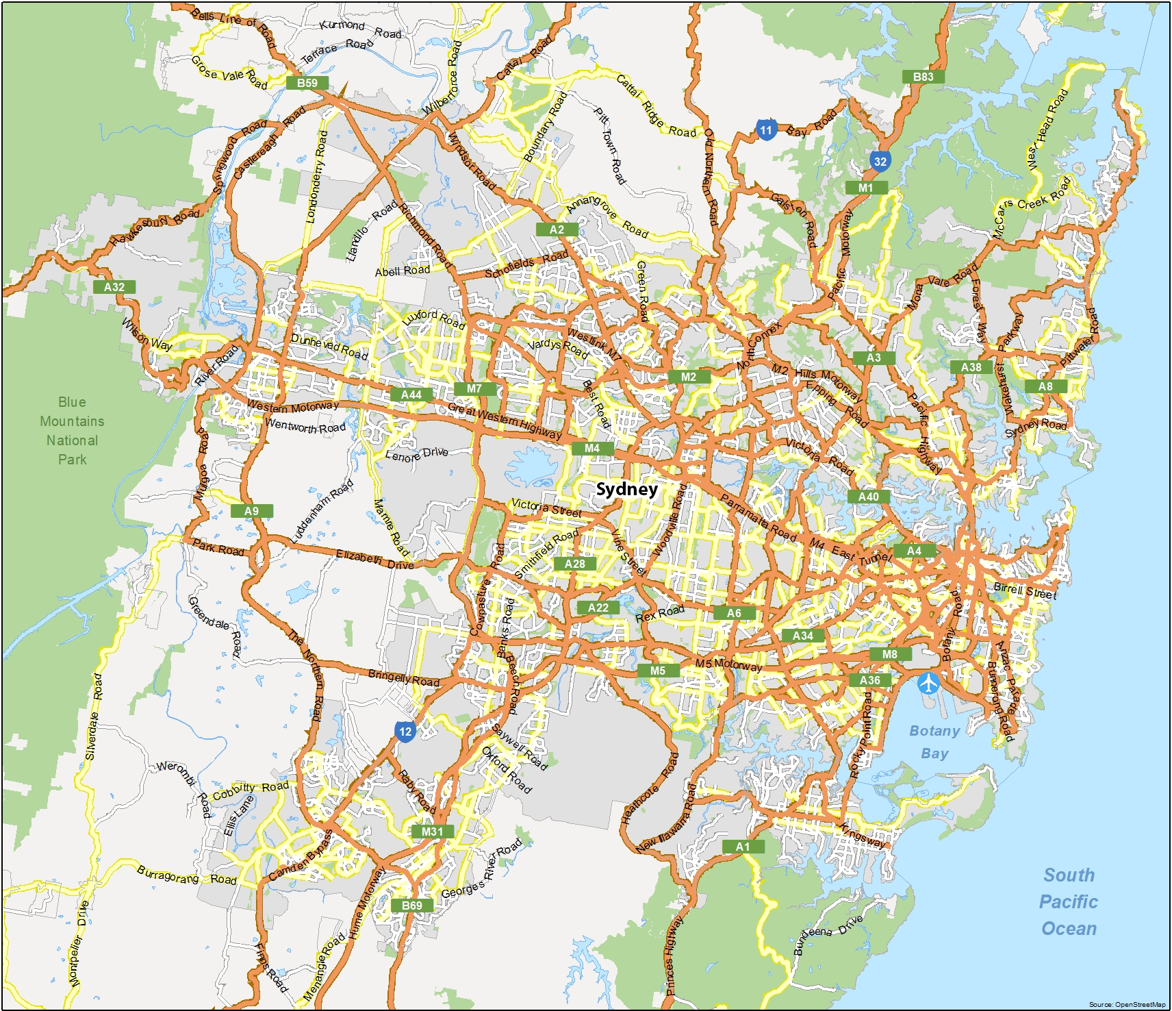 Sydney In Map Of Australia