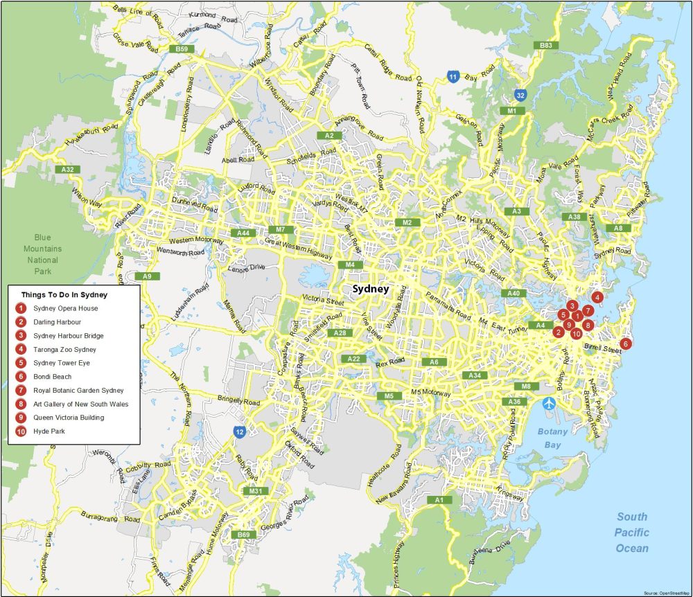 Map of Sydney, Australia GIS Geography