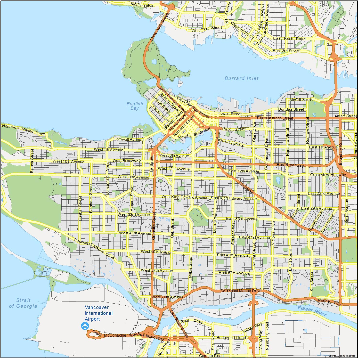 Vancouver Map Downtown Vancouver City Map Vancouver Map 60 OFF
