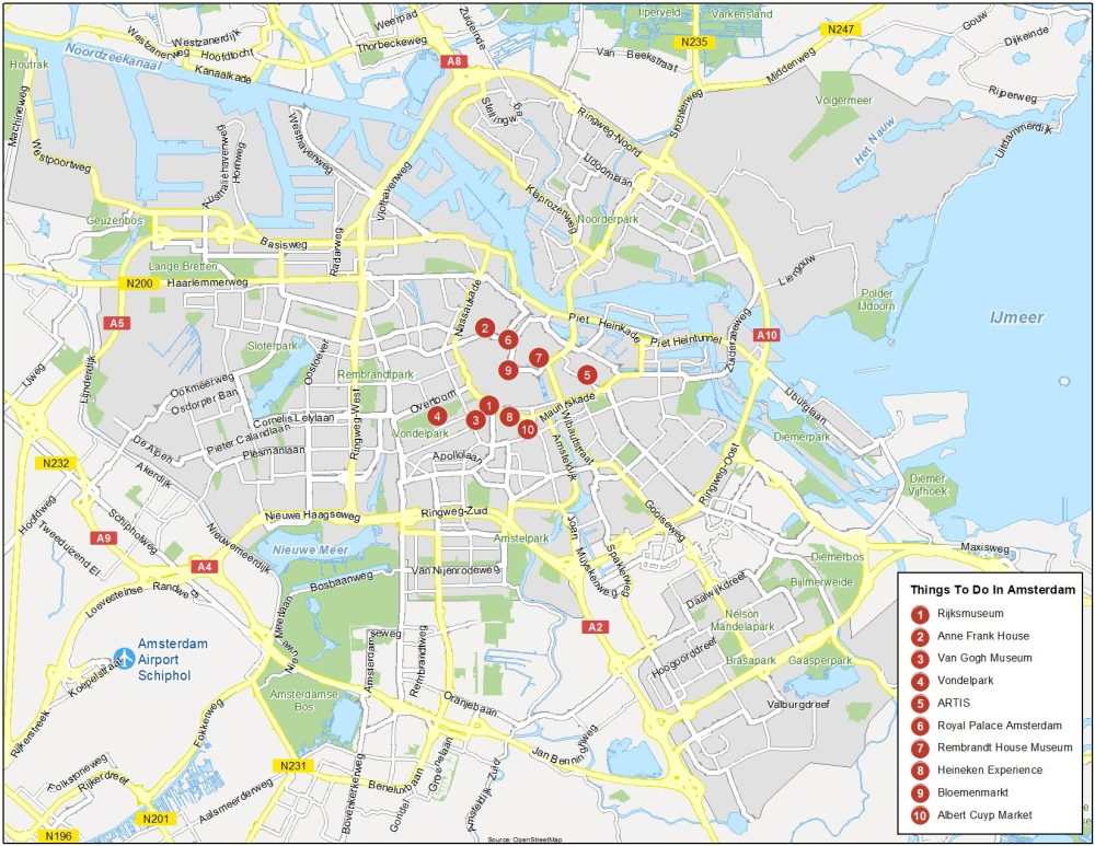 Map of Amsterdam, Netherlands - GIS Geography