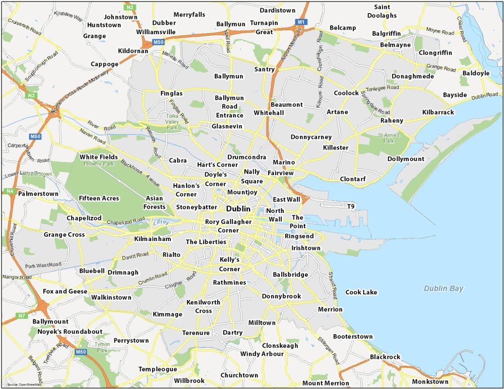 Dublin Map Ireland GIS Geography   Dublin Map Ireland 1000x773 