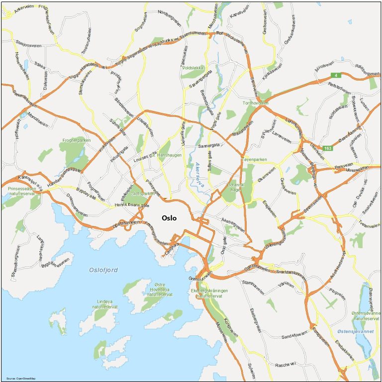 Map of Oslo, Norway