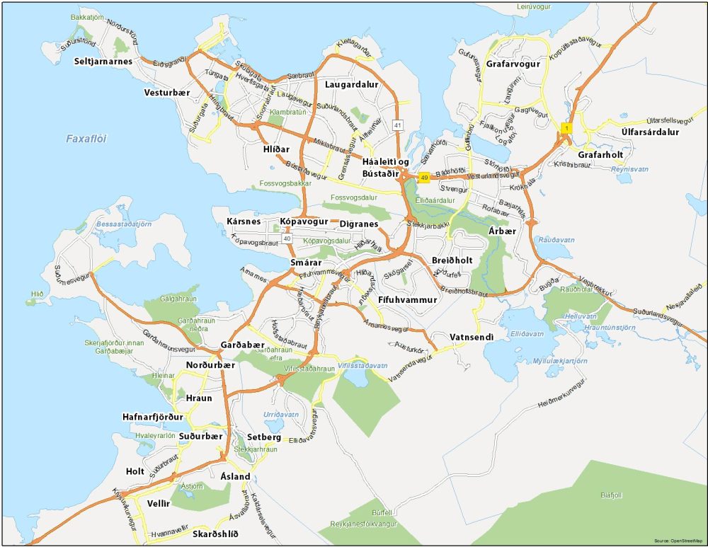 Reykjavik Map Iceland