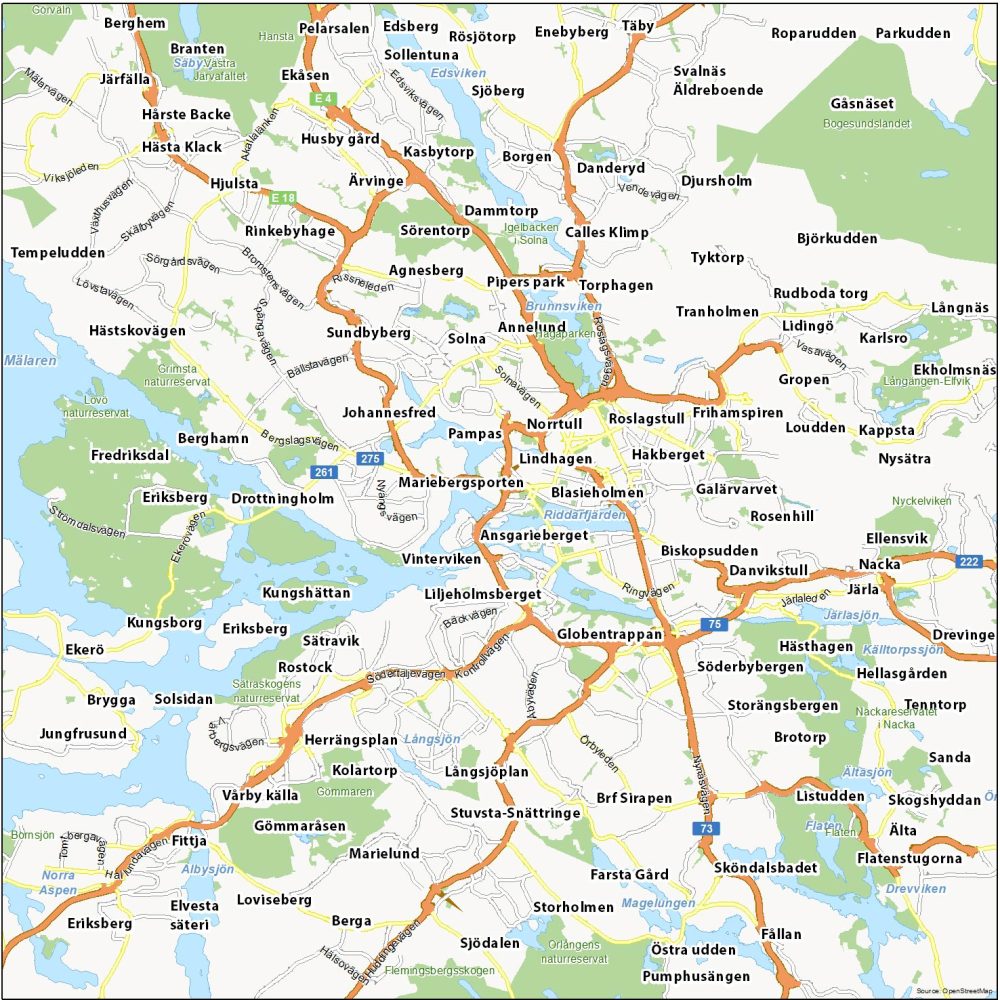 Map of Stockholm, Sweden - GIS Geography