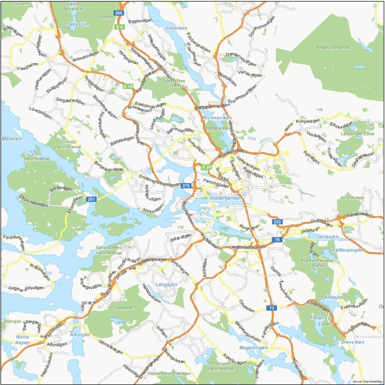 Map of Stockholm, Sweden