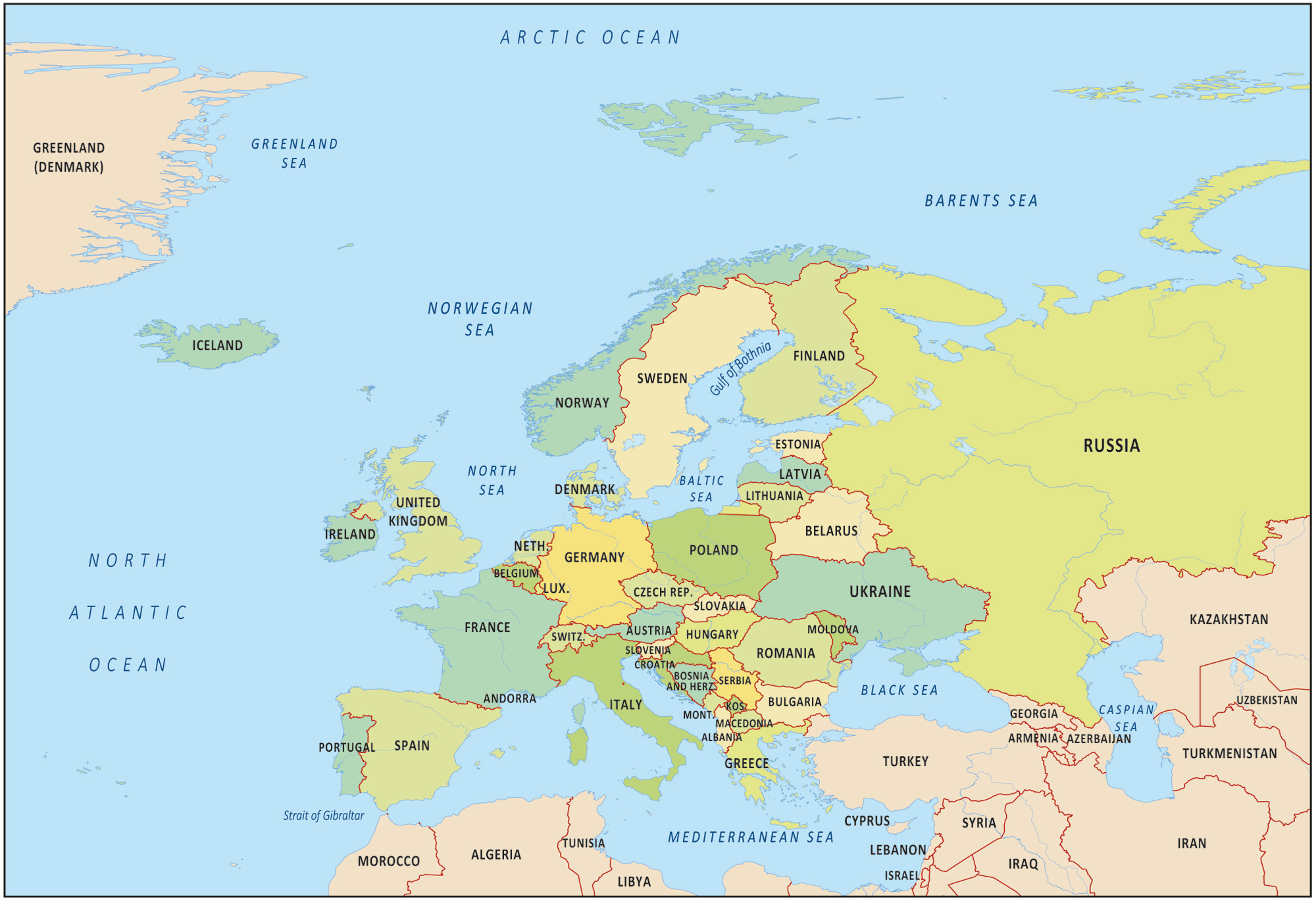 Map of Europe (Countries and Cities) - GIS Geography