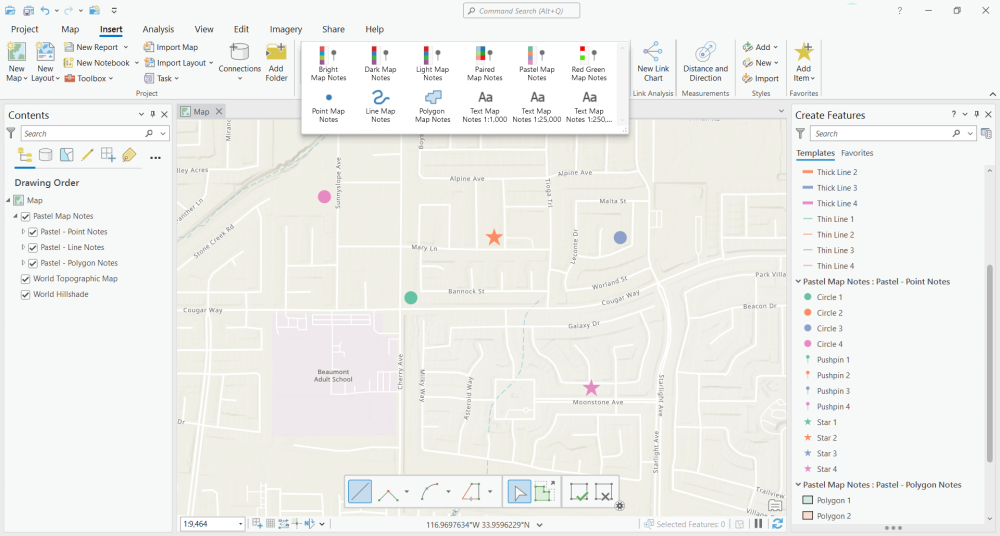 یادداشت های نقشه در ArcGIS Pro