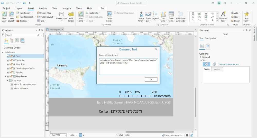 Dynamic Text ArcGIS Pro