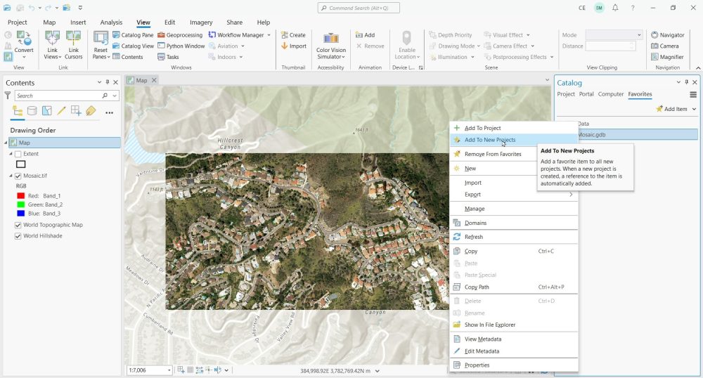 Organizing Favorites ArcGIS Pro