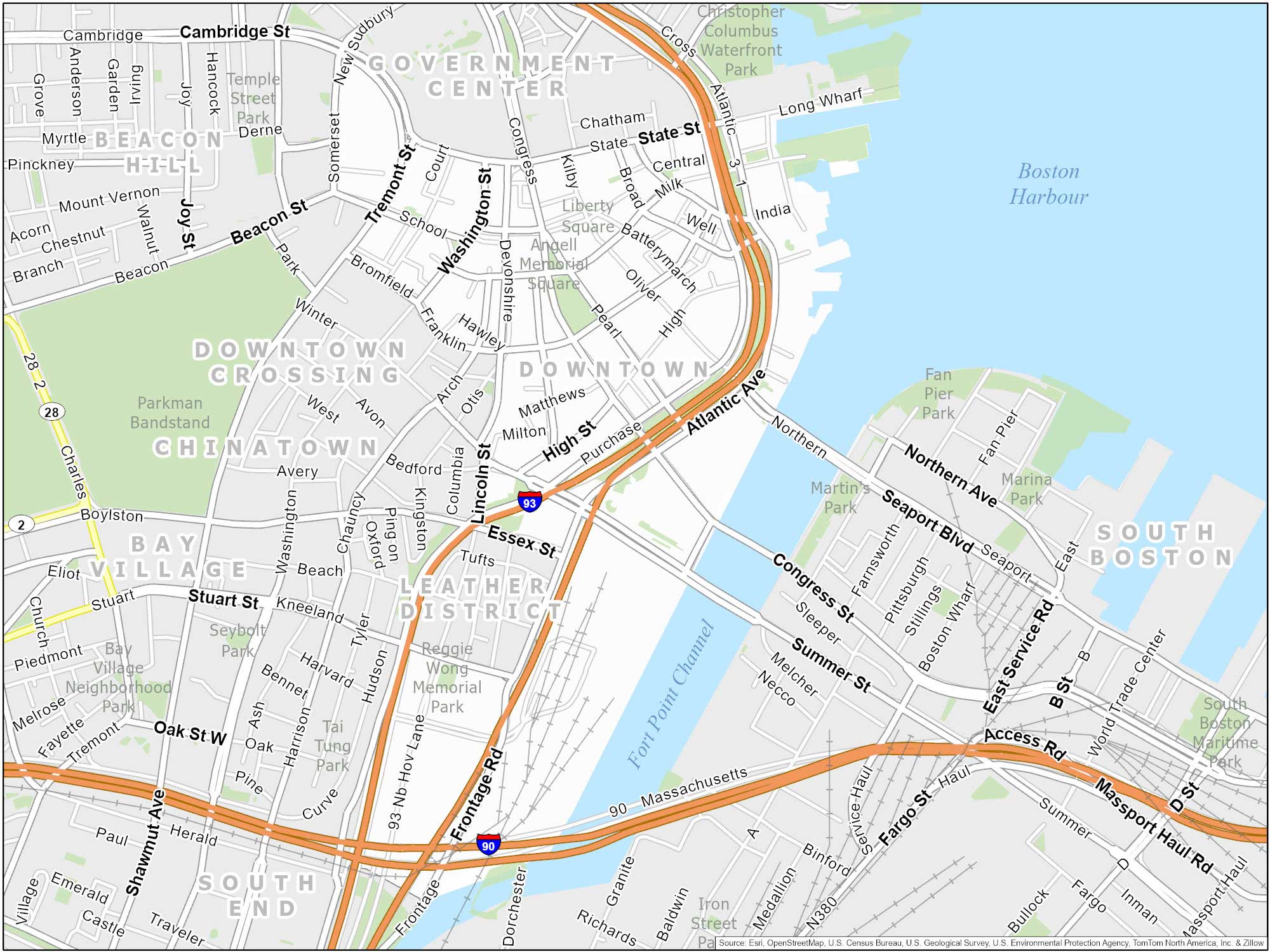 Boston Downtown Map