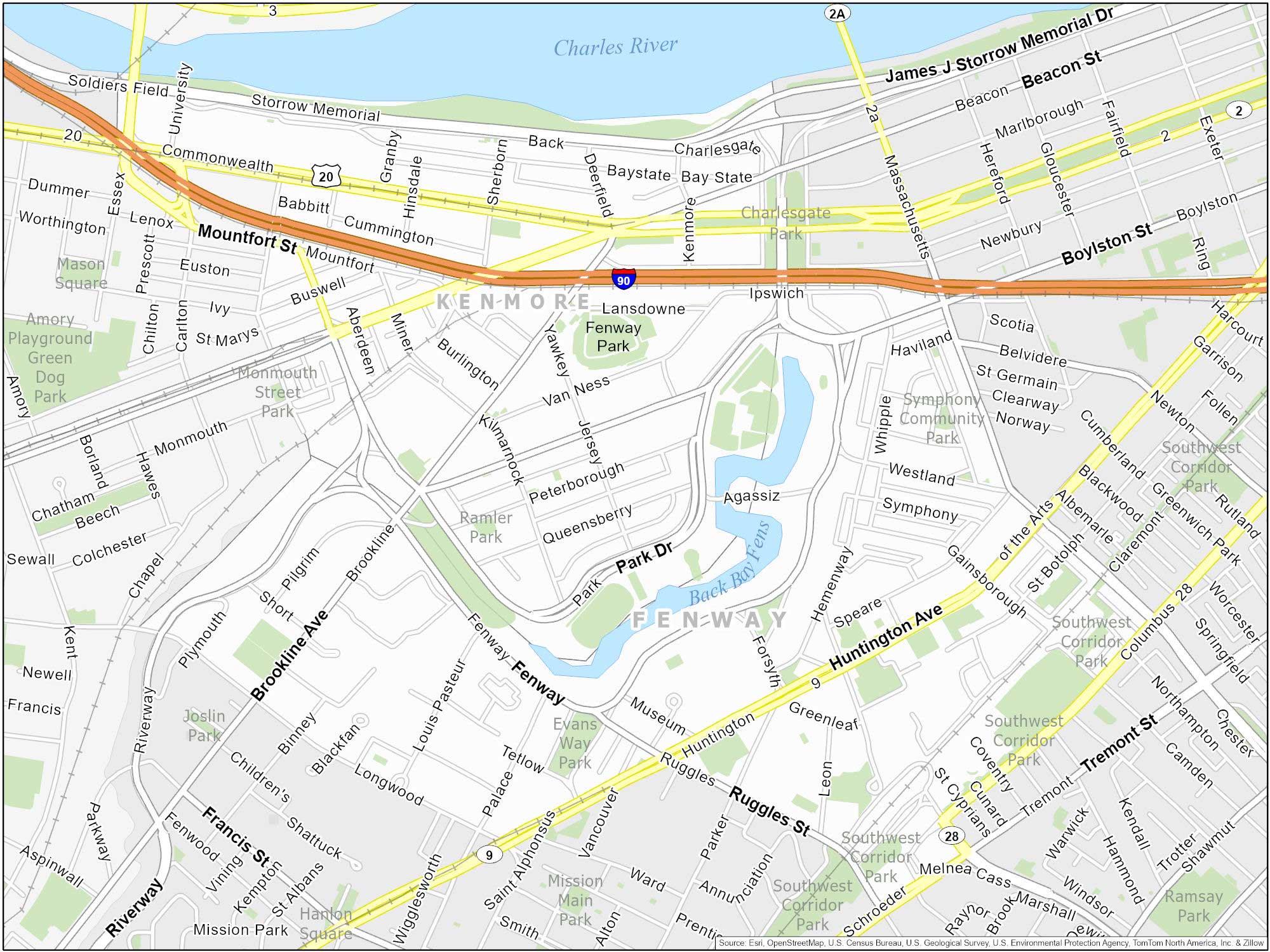 Boston Fenway-Kenmore Map
