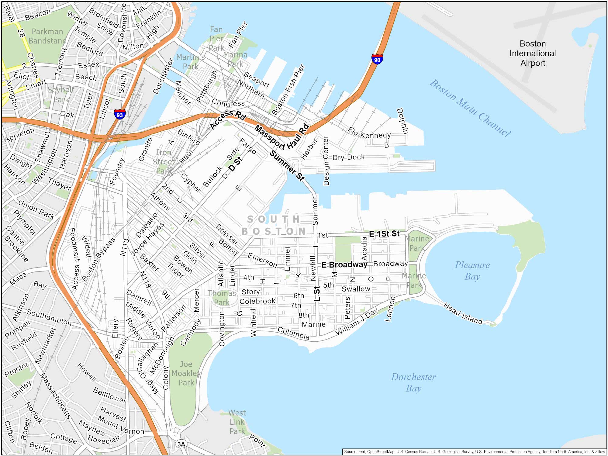 Boston South Boston Map