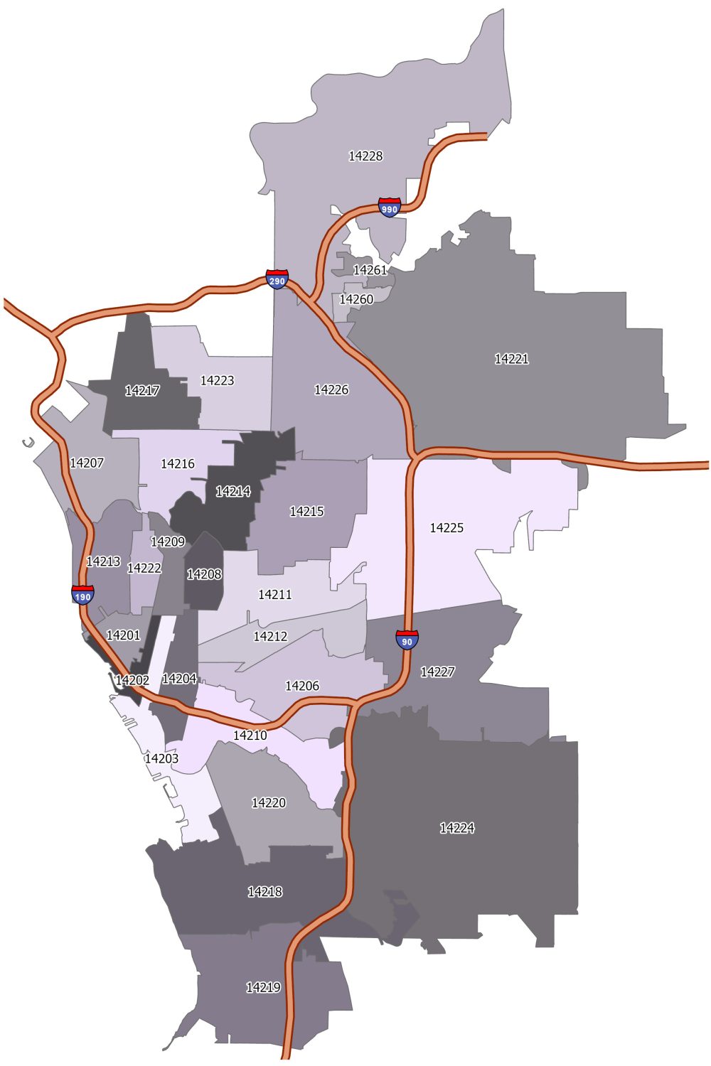 Buffalo Zip Code Map GIS Geography