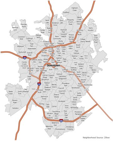 Charlotte Neighborhood Map 360x450 