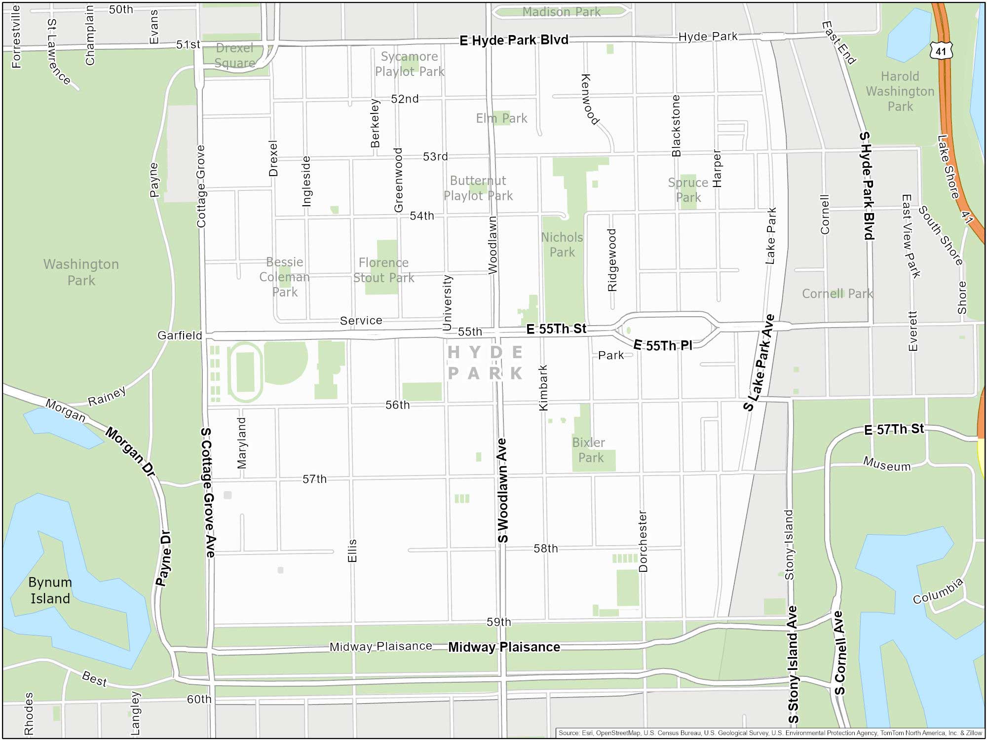 Chicago Hyde Park Map