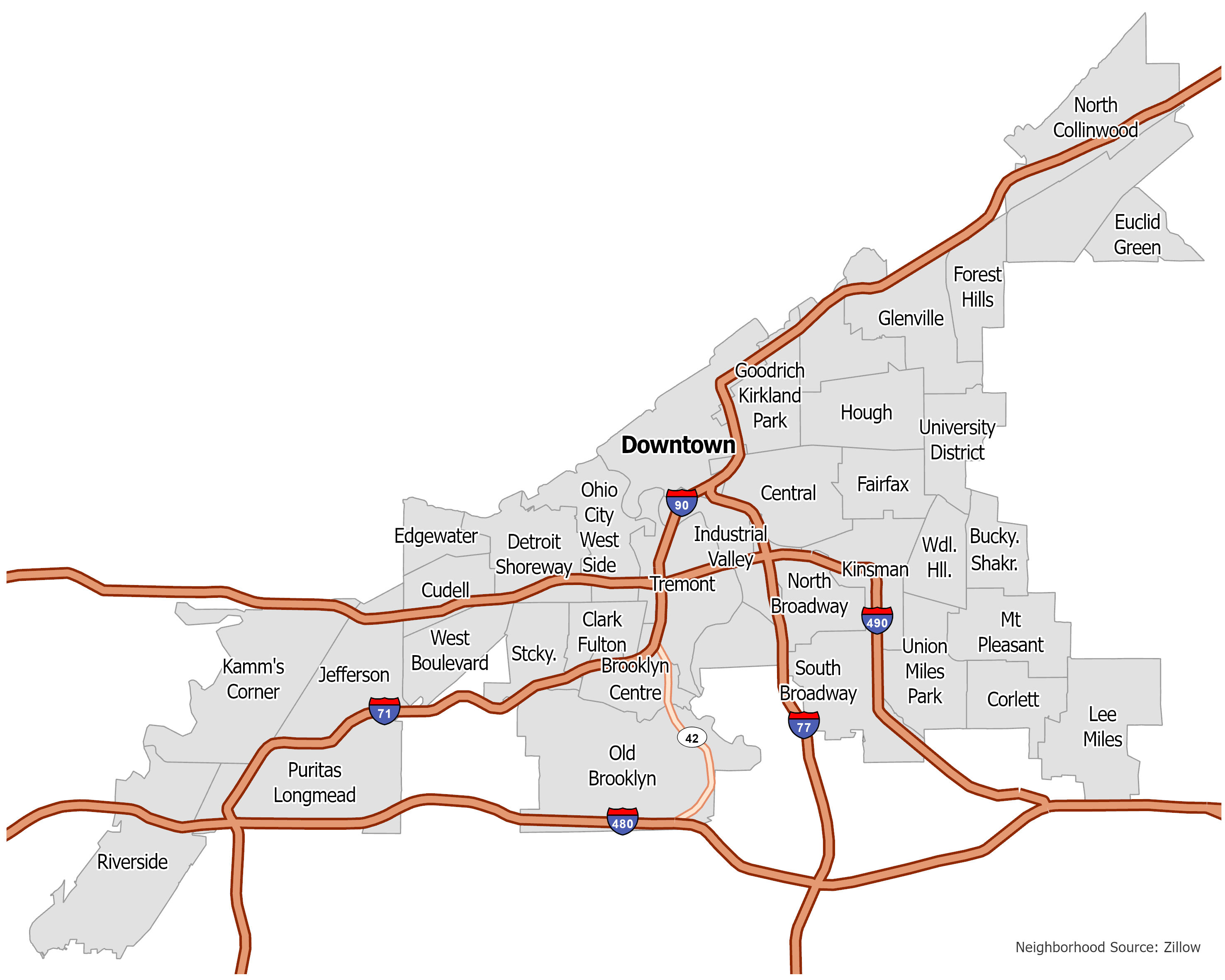 Cleveland Neighborhood Map - GIS Geography