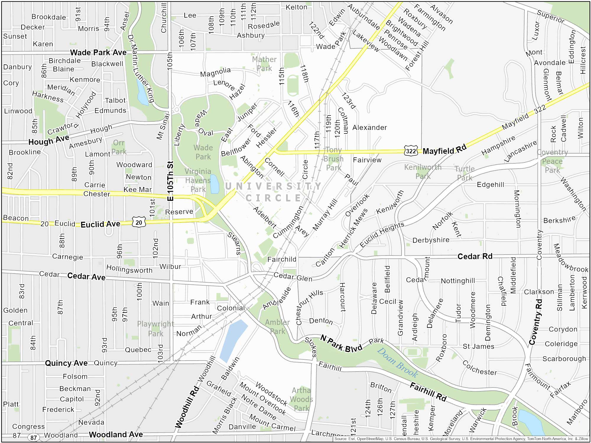 Cleveland University Circle Map
