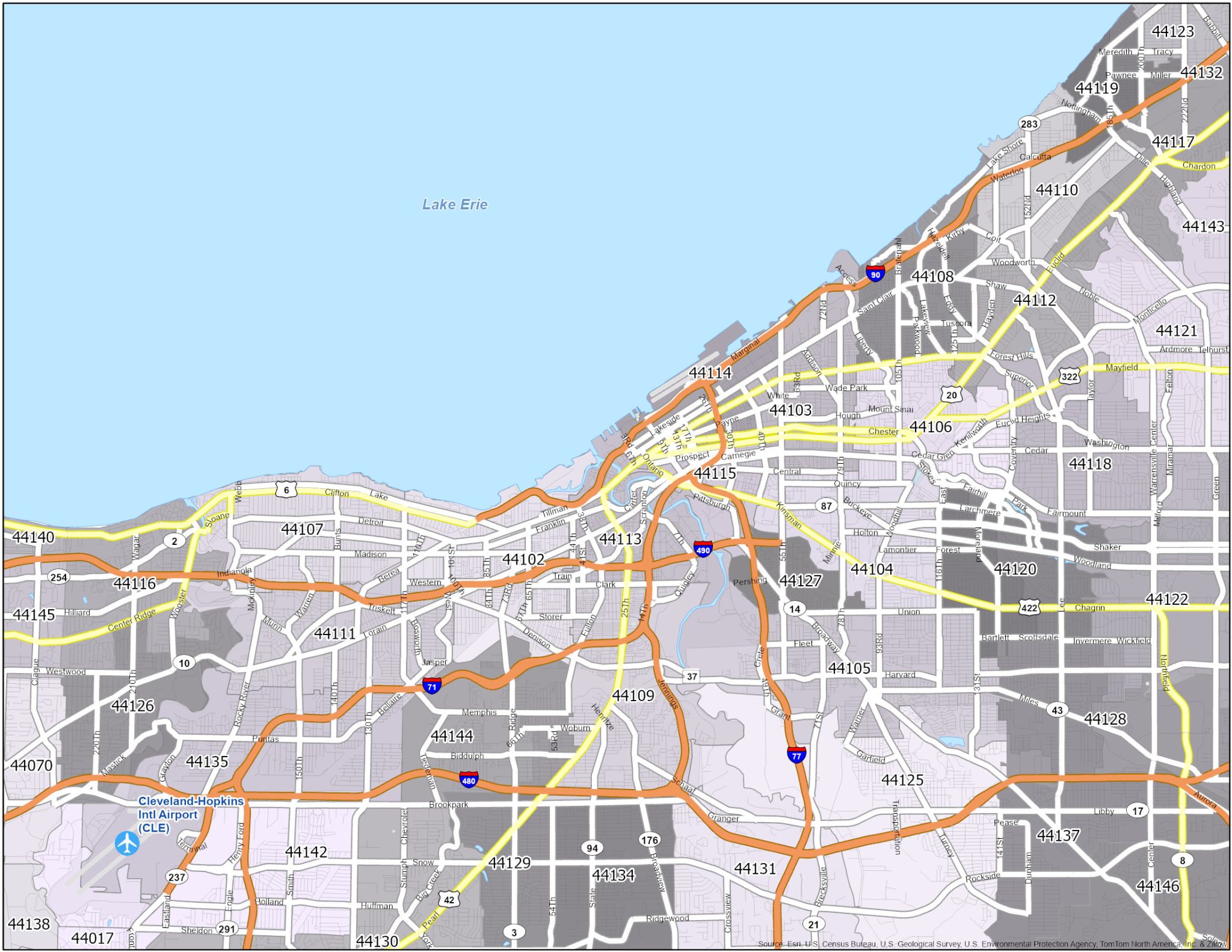 Cleveland Zip Code Map GIS Geography