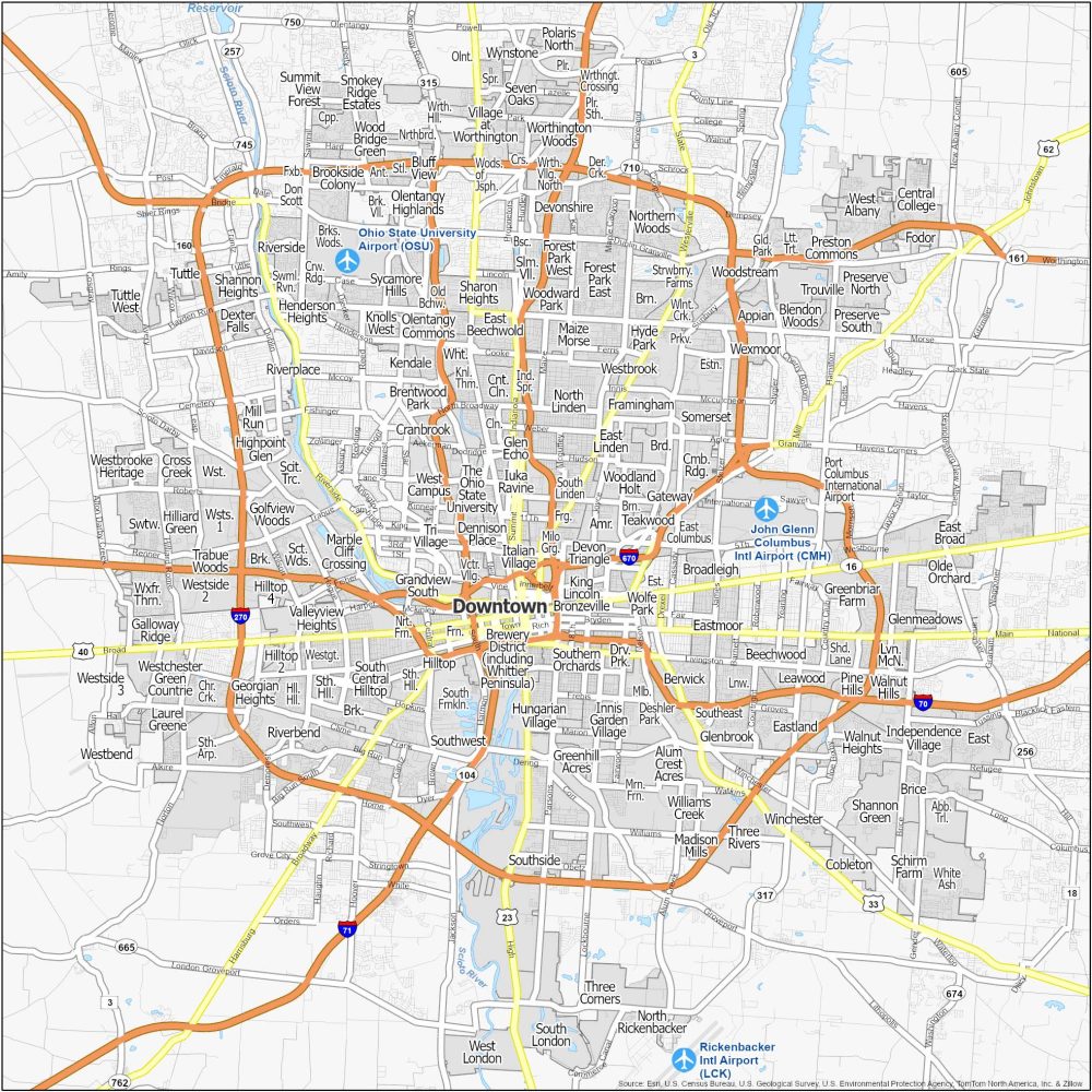 Columbus Neighborhood Map