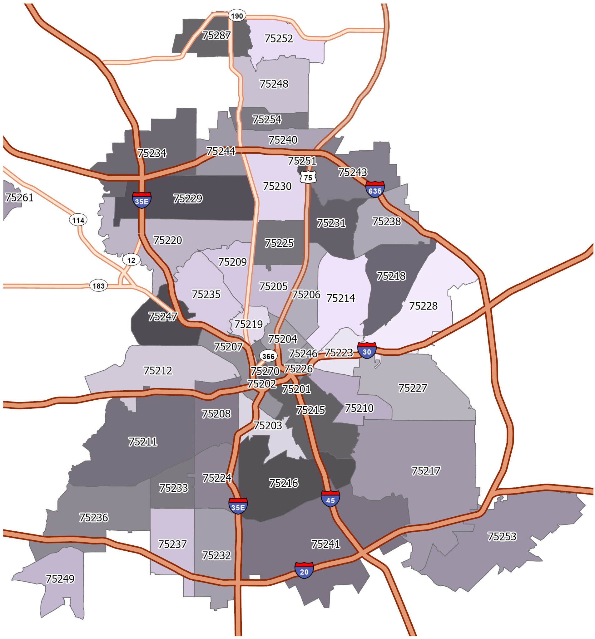 Dallas Zip Code Map Gis Geography