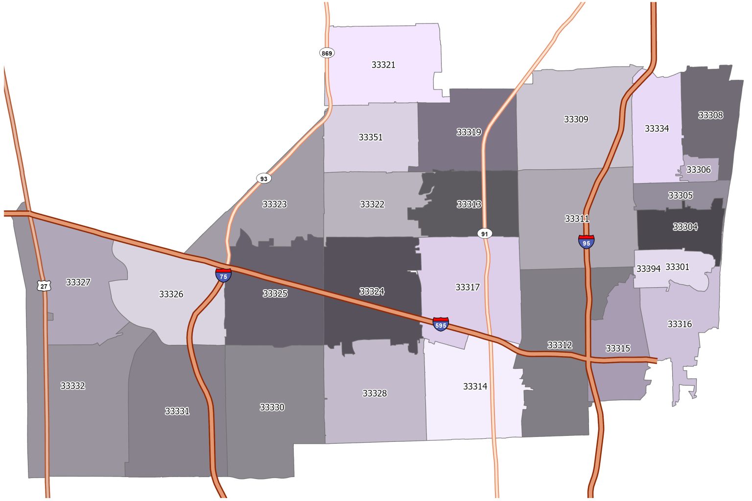 Fort Lauderdale Zip Code Map Gis Geography