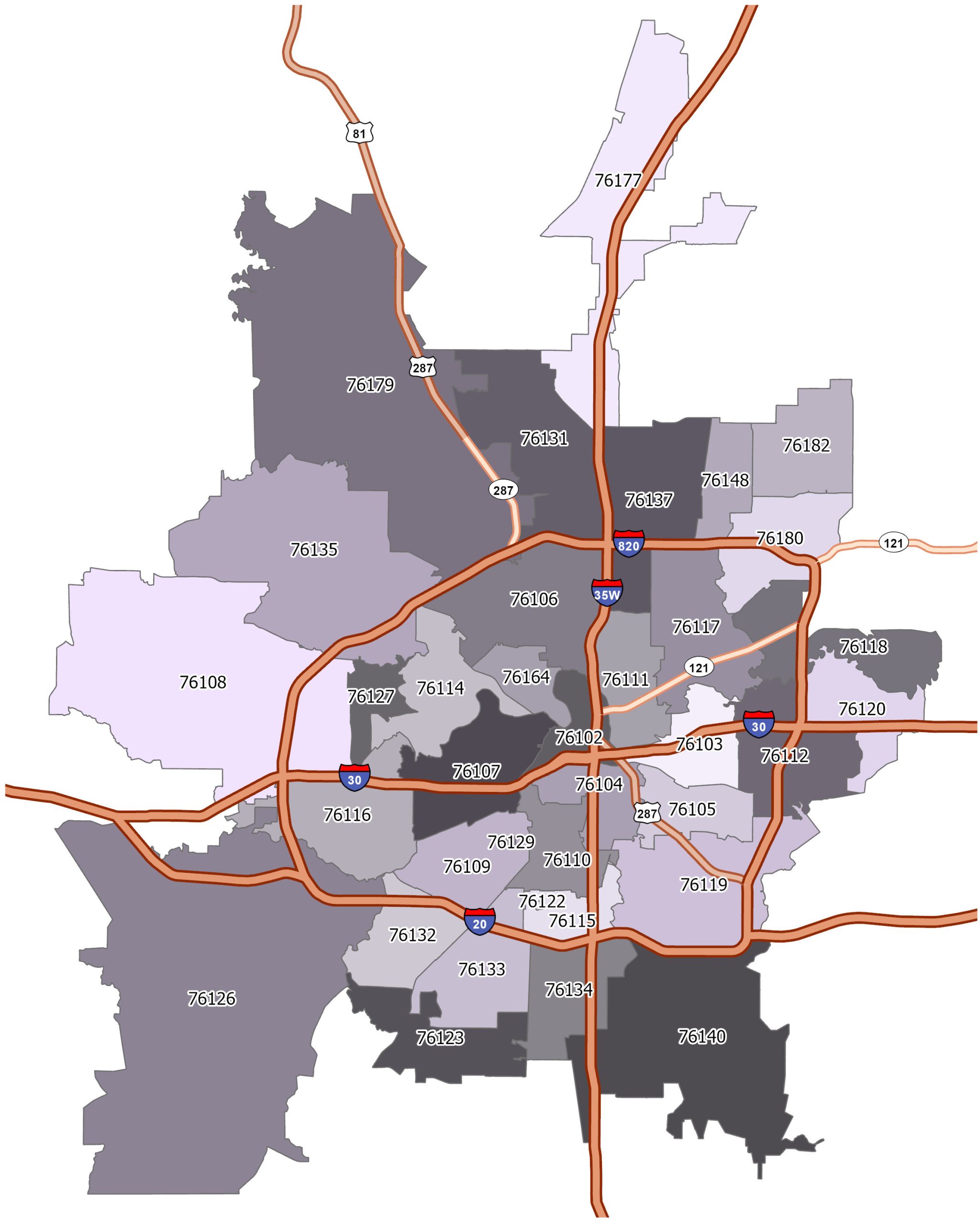 Zip Code Map Fort Worth - Clio Melody