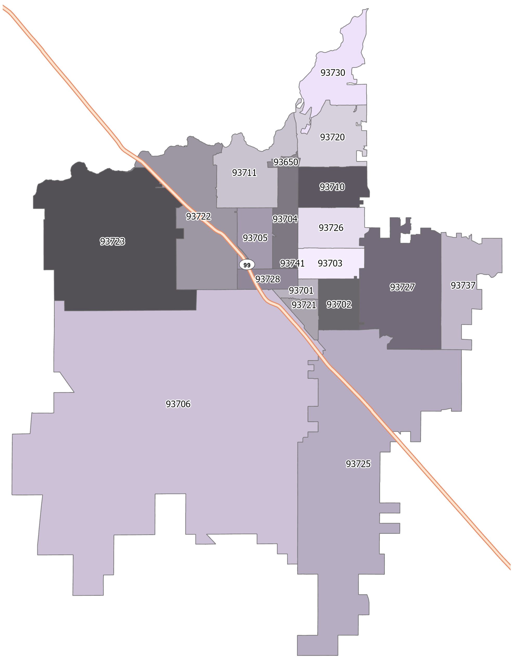 Fresno Zip Code Map Gis Geography