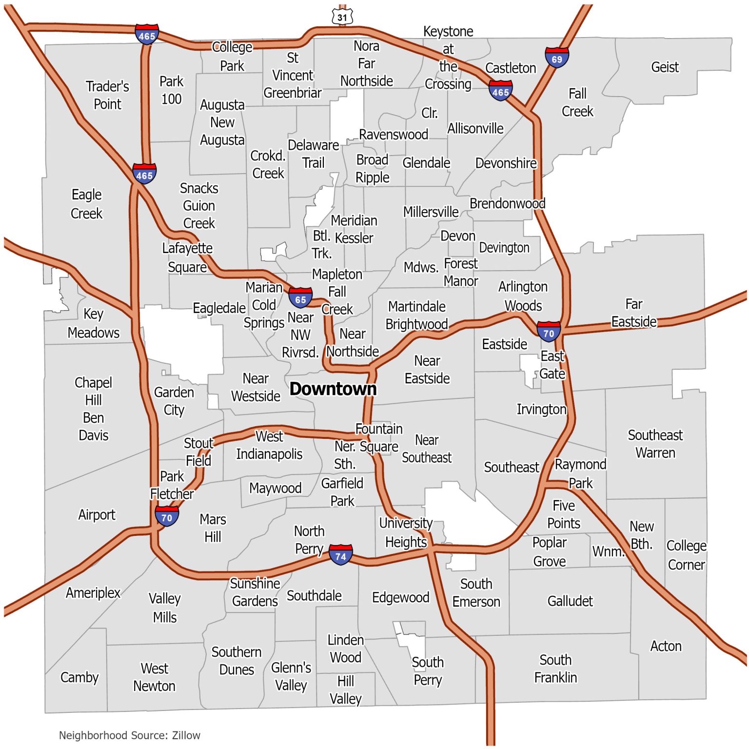 Indianapolis Neighborhood Map GIS Geography