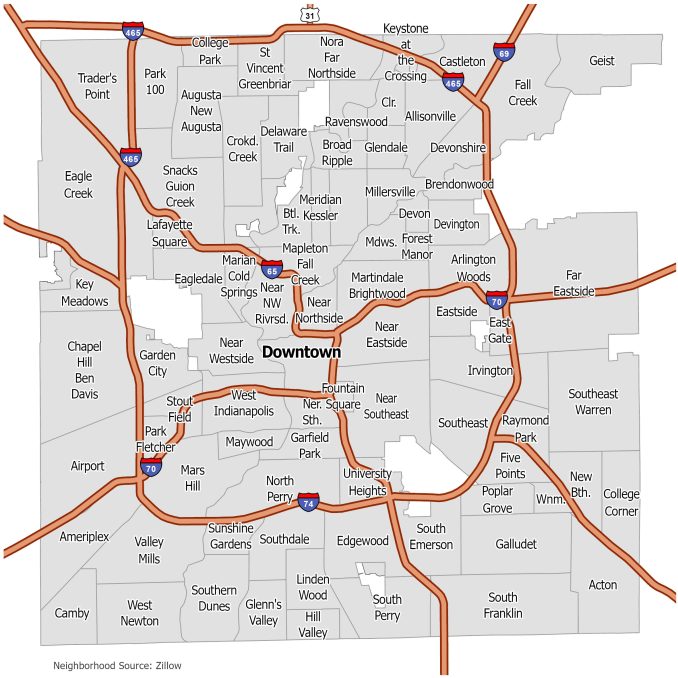 Indianapolis Neighborhood Map GIS Geography