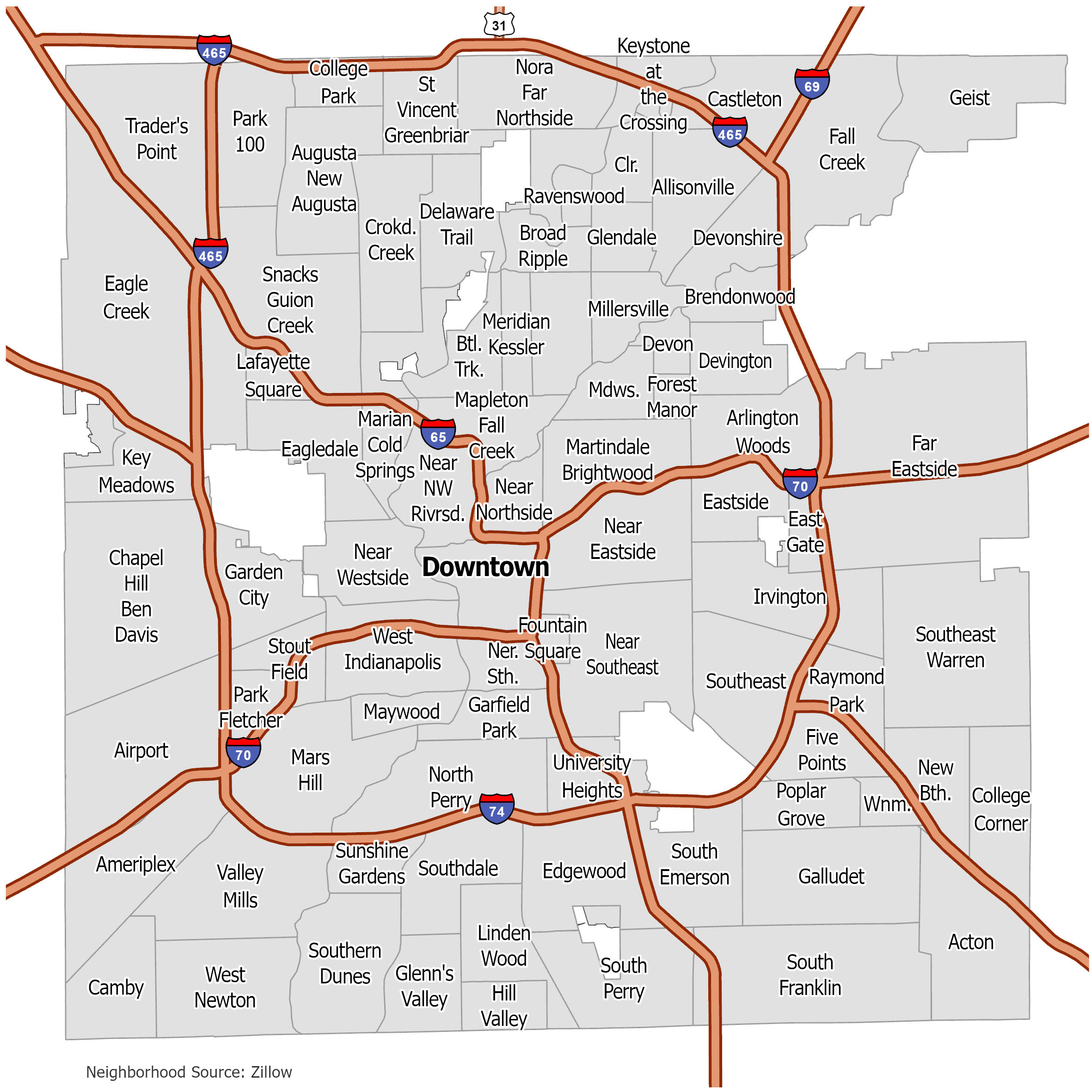 Indianapolis Neighborhood Map GIS Geography