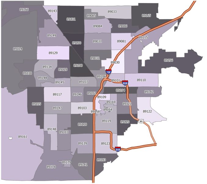 Las Vegas Zip Code Map Gis Geography