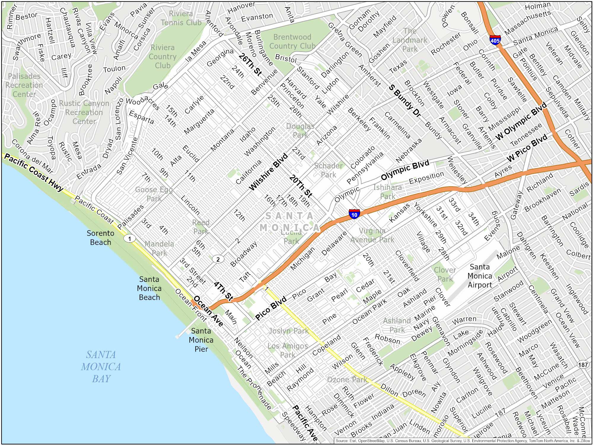 Los Angeles Santa Monica Map