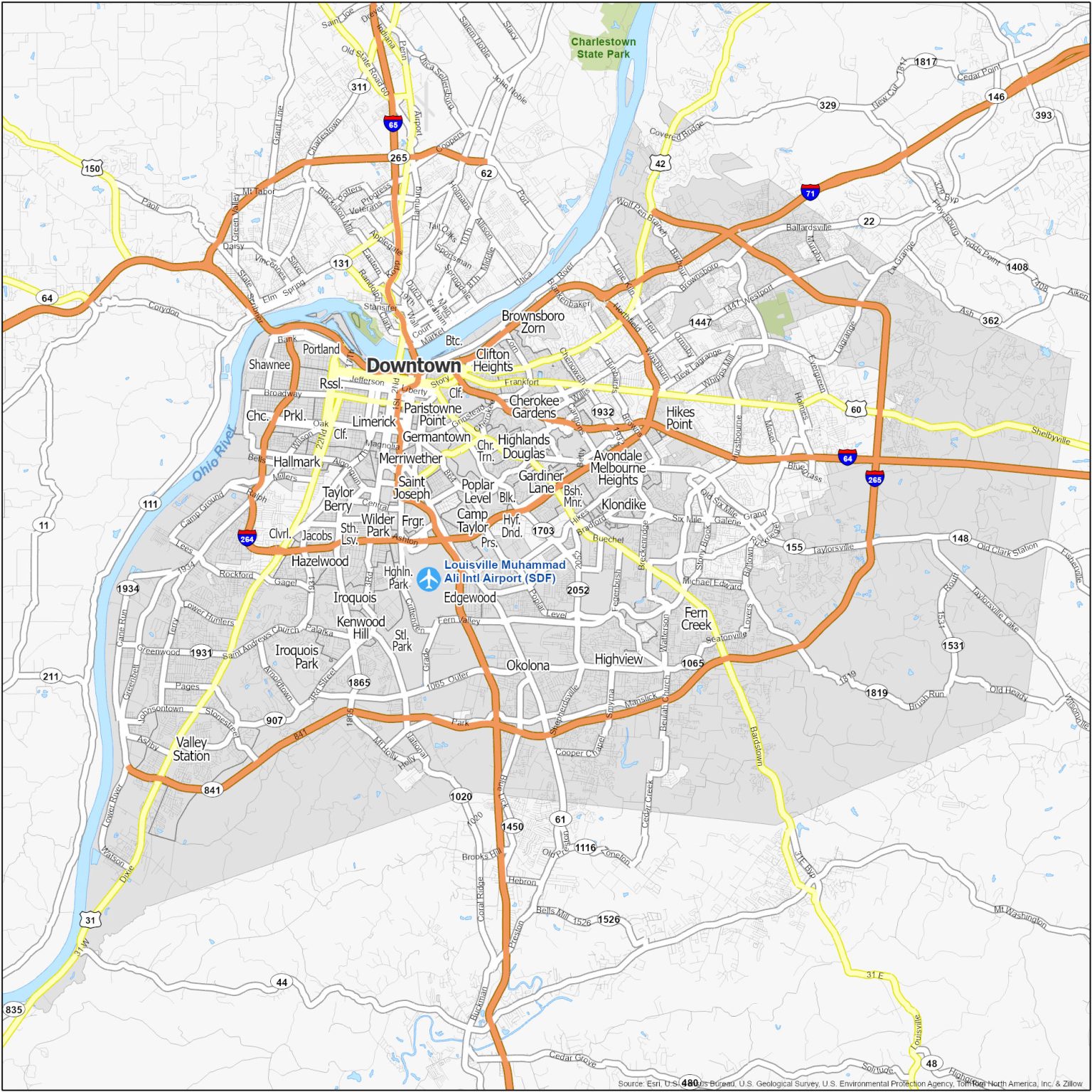 Louisville Neighborhood Map - GIS Geography