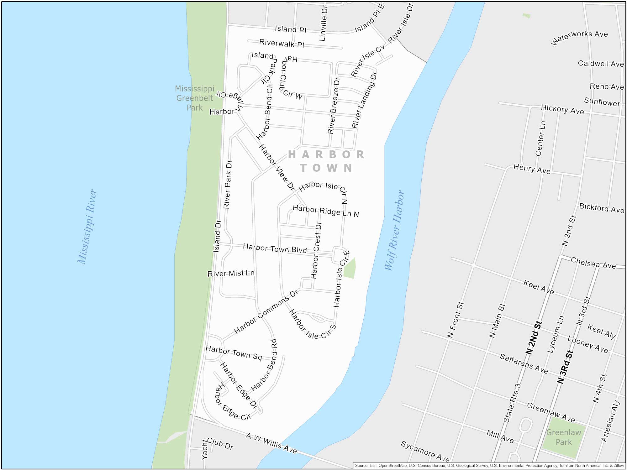 Memphis Harbor Town Map