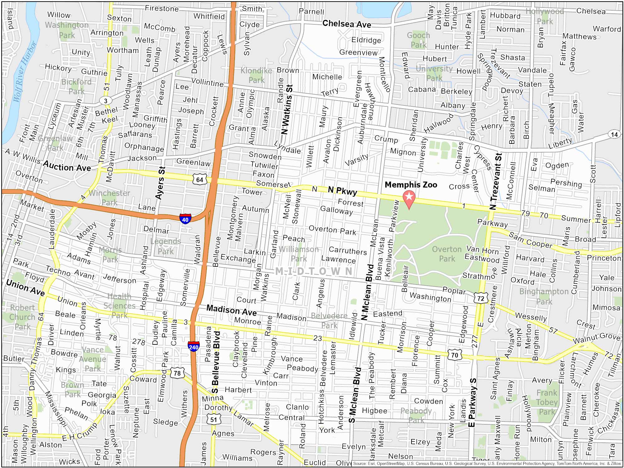 Memphis Midtown Map
